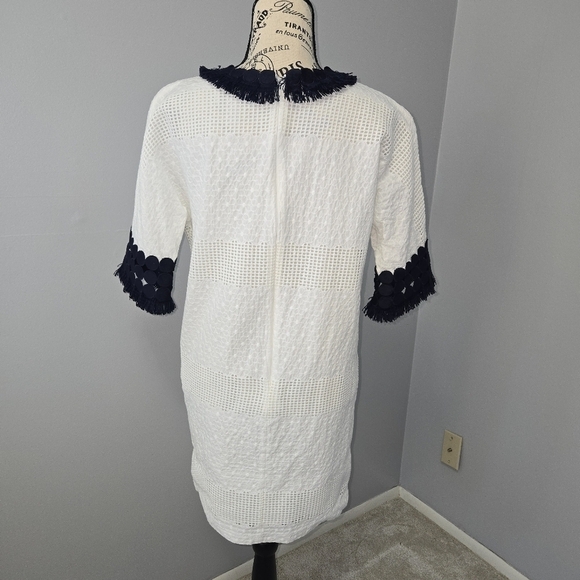 Belle BADGLEY MISCHKA Daya Dress Ivory Navy Women’s Size 0 - Picture 4 of 14